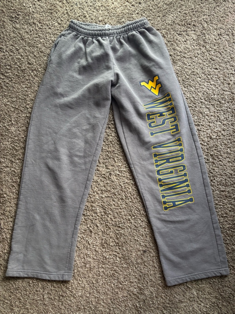 Gildan Gray Sweatpants with Yellow West Virginia Logo